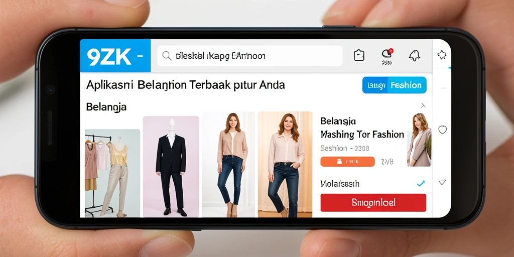 Screenshot utama 9ZK menampilkan kumpulan produk fashion terbaru.