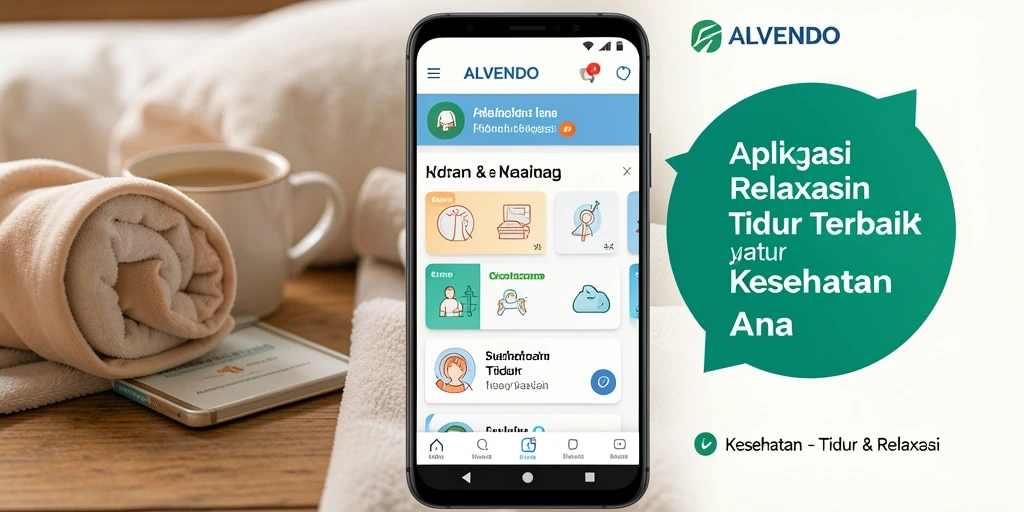 Tampilan antarmuka ALVENDO yang sederhana dan intuitif untuk tidur dan relaksasi.