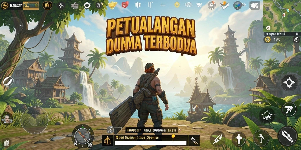 Screenshot utama BARA22 menunjukkan dunia terbuka yang luas dan detail.