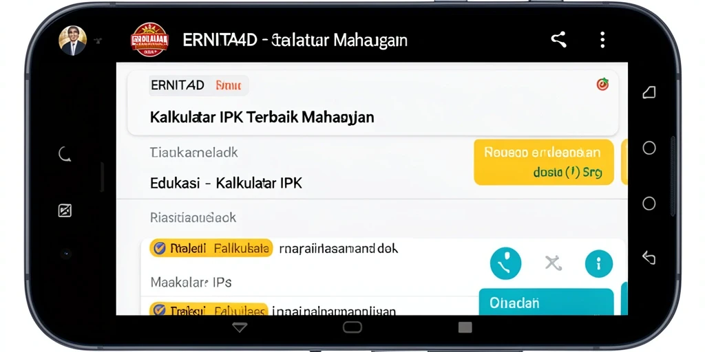 Antarmuka aplikas Kalkulator IPK ERNITA4D yang intuitif.