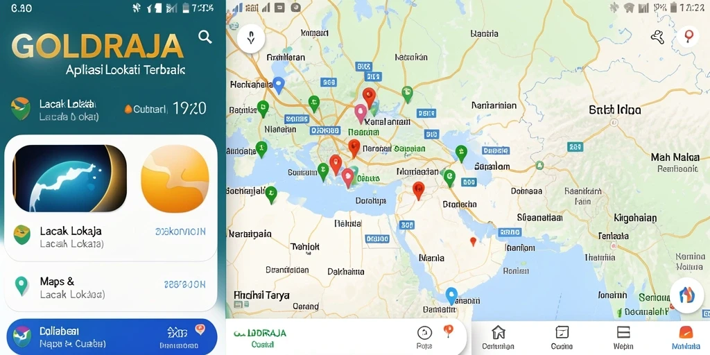 Antarmuka aplikasi GOLDRAJA untuk pelacakan lokasi yang mudah digunakan.
