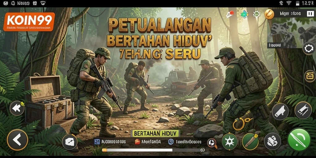 Antarmuka KOIN99 yang menampilkan dunia Bertahan Hidup yang menantang.