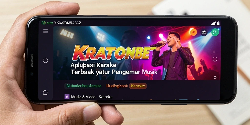 Tampilan antarmuka KRATONBET saat sesi karaoke yang menyenangkan.