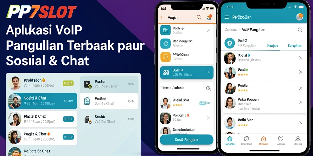 Antarmuka pengguna PP7SLOT untuk panggilan VoIP yang intuitif dan menarik.