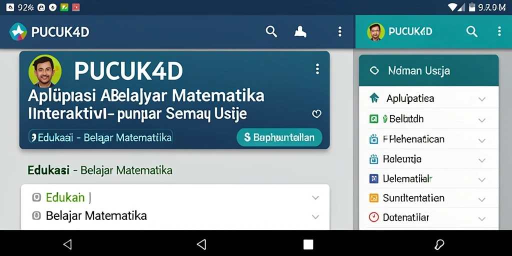 Tampilan antarmuka aplikasi PUCUK4D yang interaktif dan pendidikan.