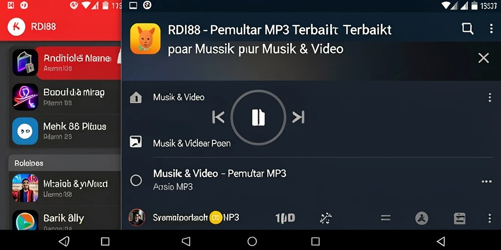 Tampilan antarmuka RDI88 dengan fitur Pemutar MP3 yang menarik.
