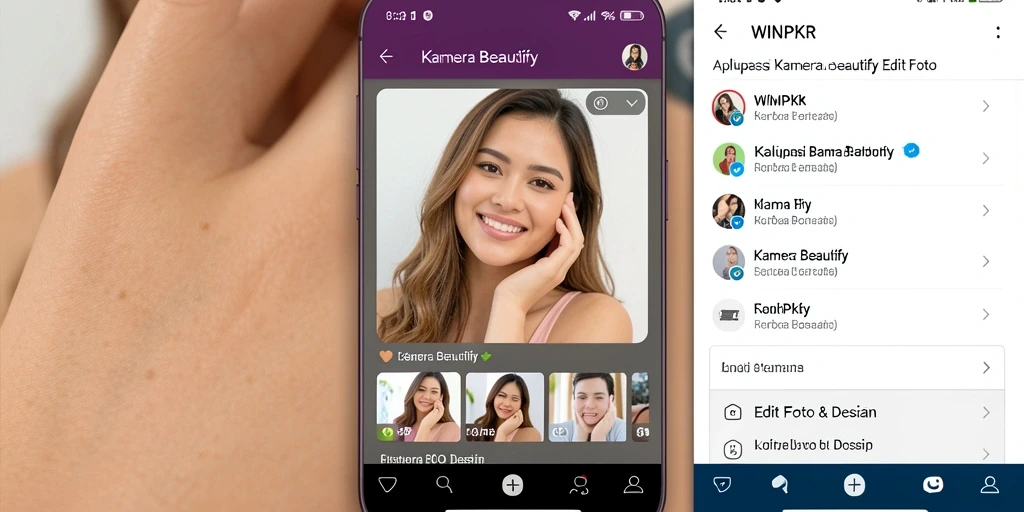 Antarmuka WINPKR yang menarik untuk pengguna aplikasi Kamera Beautify.